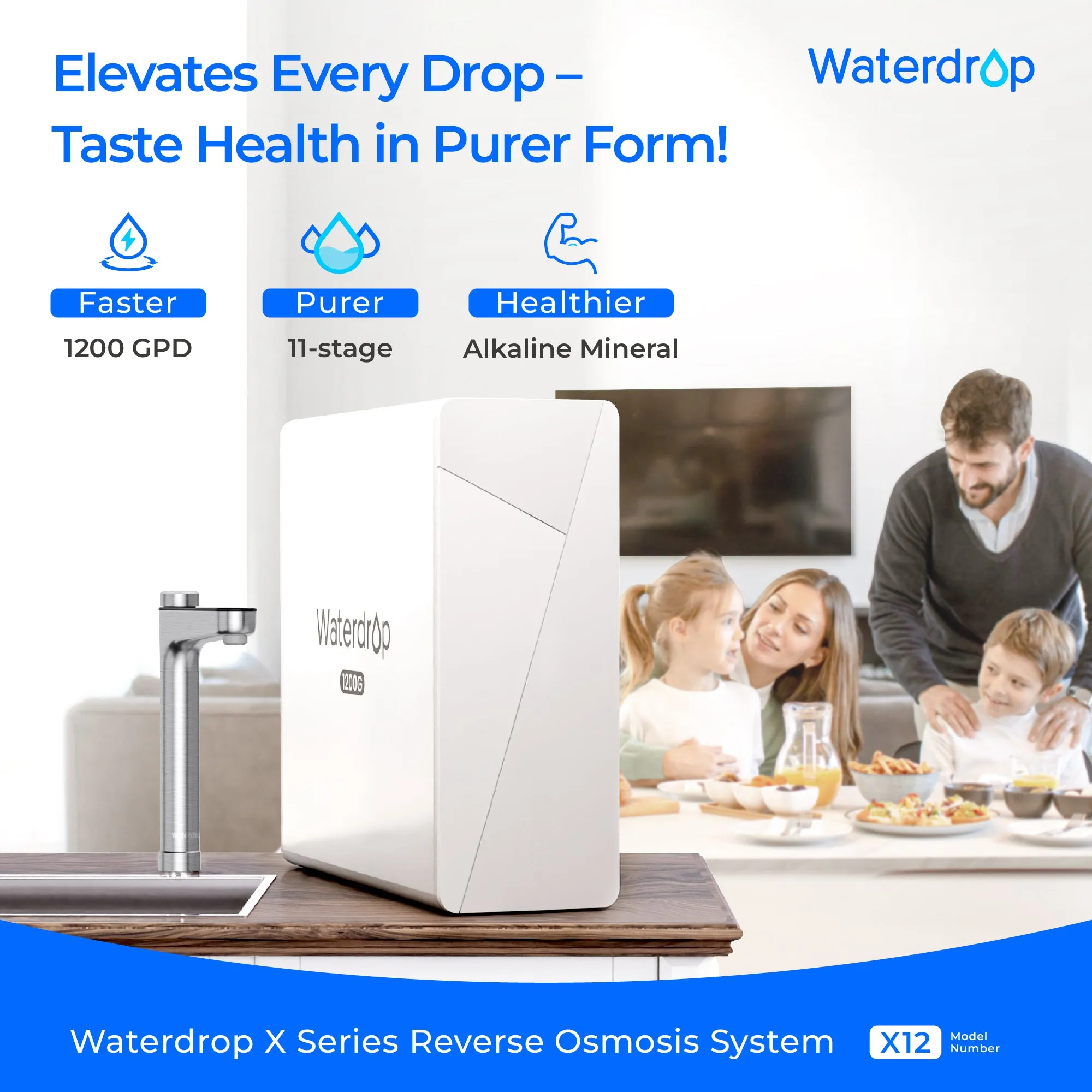 Waterdrop X12 Reverse Osmosis System with Replacement Filter Combo