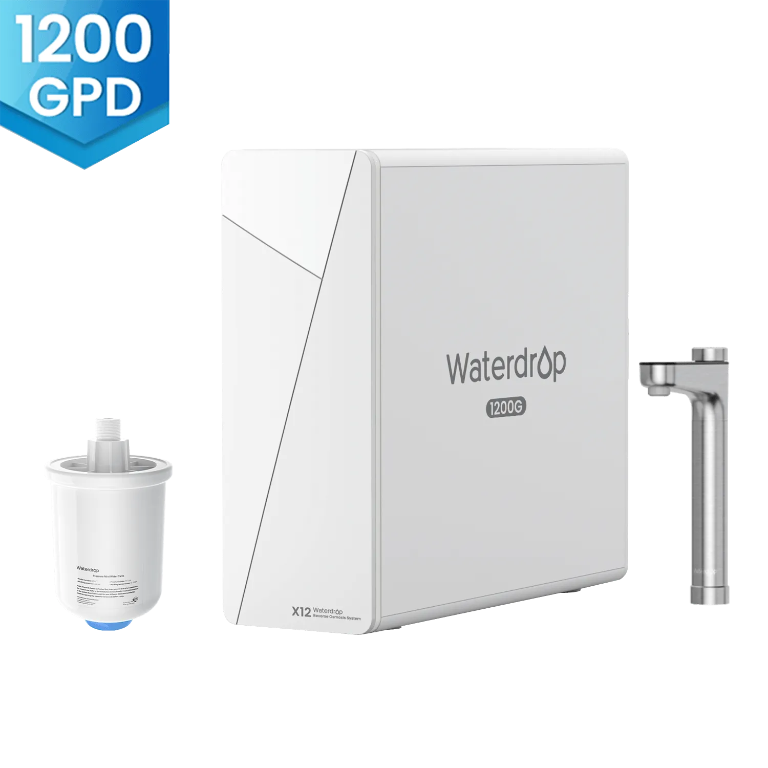 Waterdrop X12 Reverse Osmosis System with Water Tank Combo