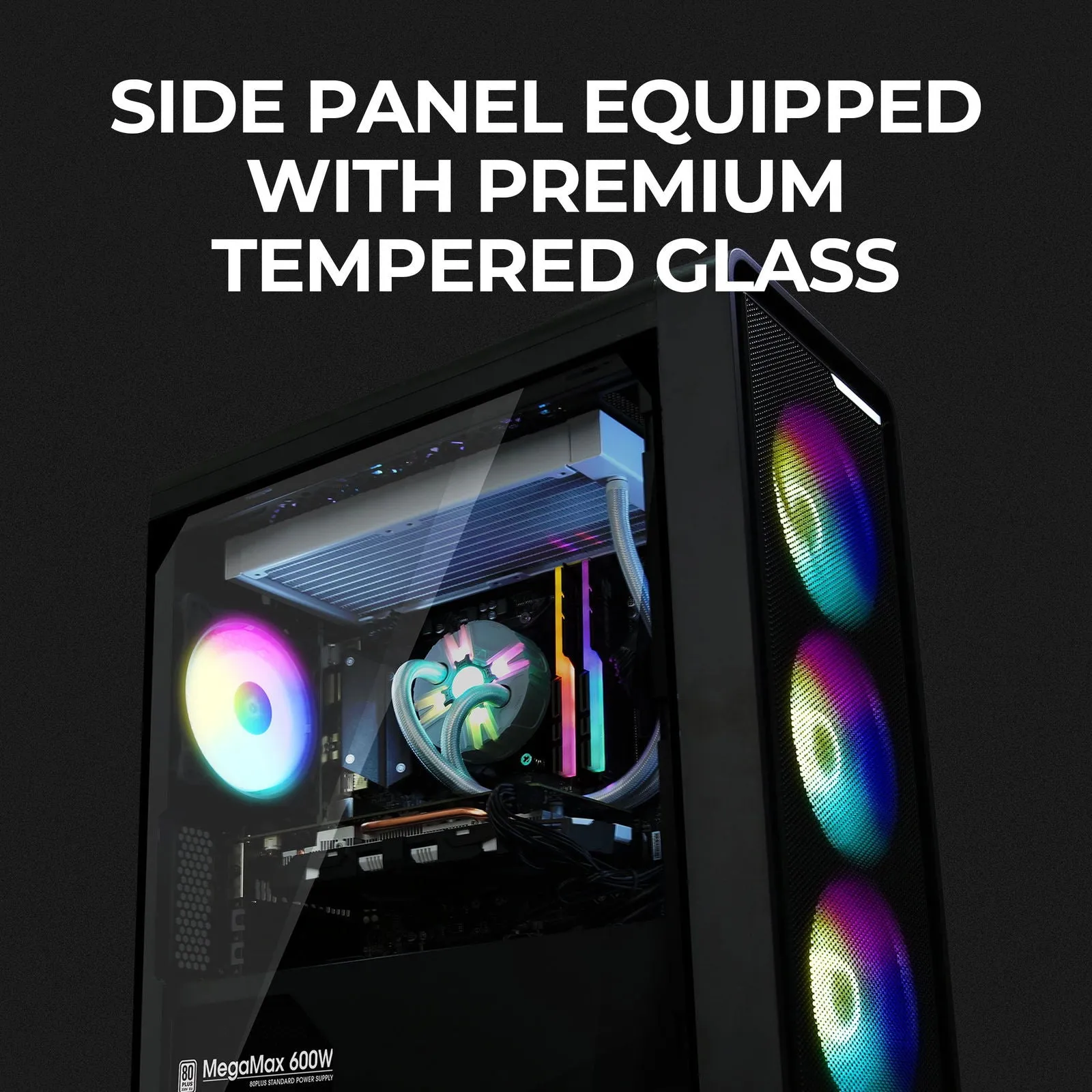 Zalman M3 Plus RGB mATX Mini-Tower Gaming PC Case w/ 4 x RGB Fans Pre-installed