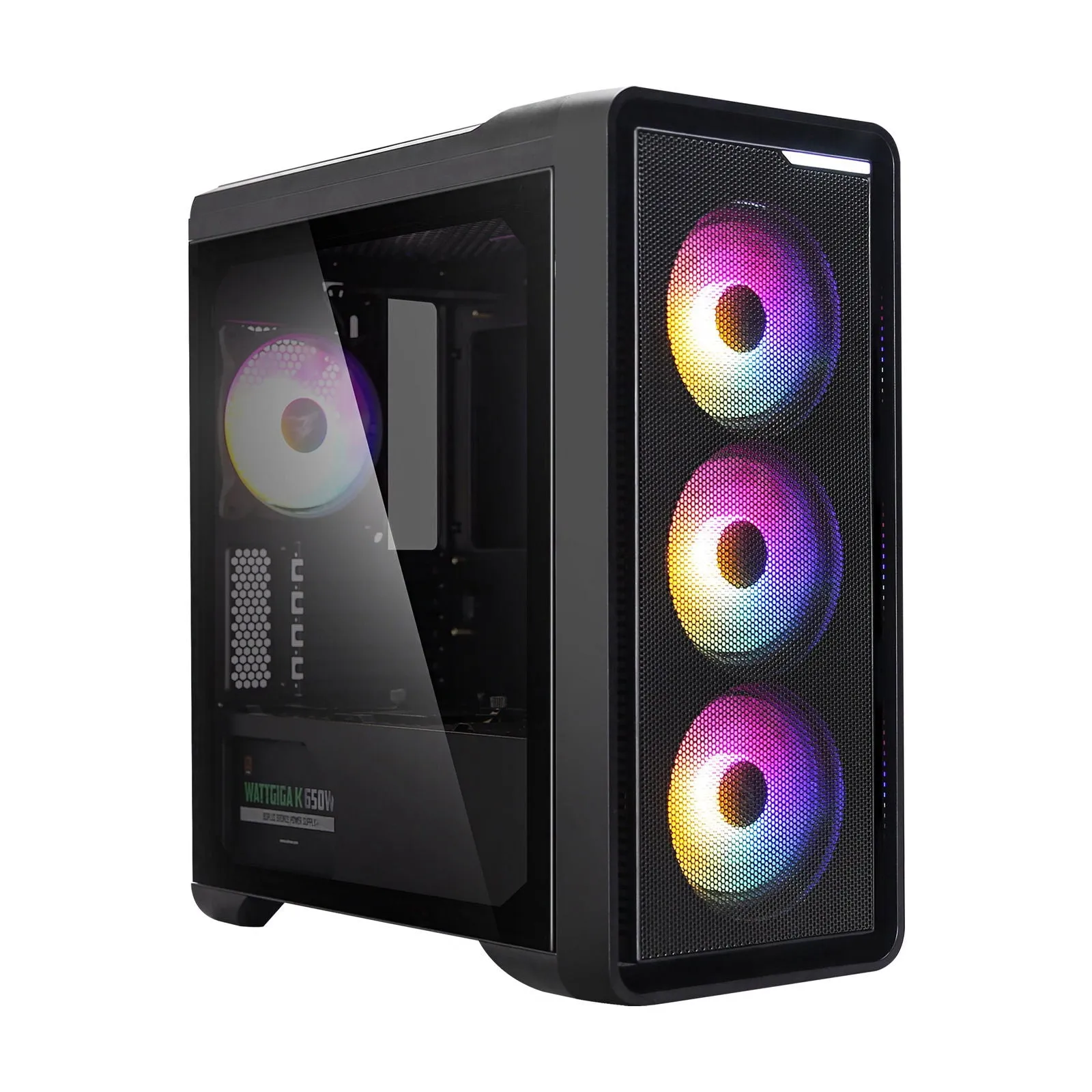 Zalman M3 Plus RGB mATX Mini-Tower Gaming PC Case w/ 4 x RGB Fans Pre-installed